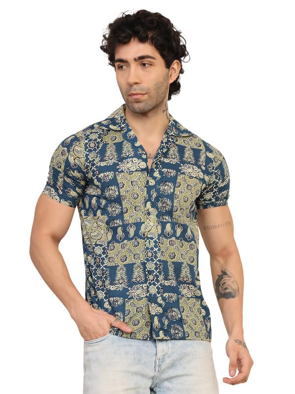Image of KE KANHA EXPORTS Shirt for Men /Cotton Shirts for Men /Stylish Mens Casual Shirt /Men's Slim Fit Shirt & Regular Fit Shirt for All Occasions Western Beach Summer Shirt Style