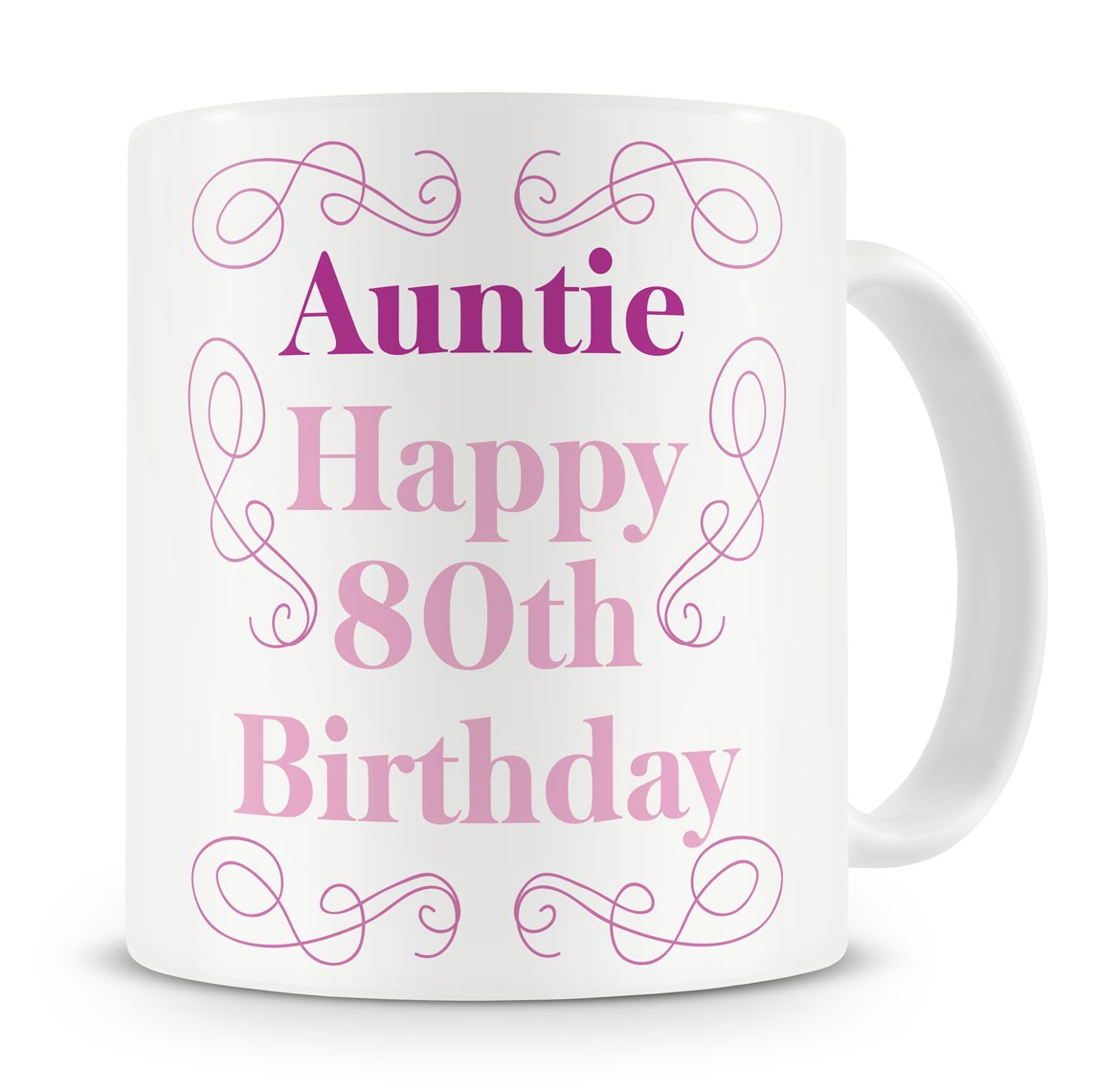 Givagift Multicolor "Auntie, Happy 80Th Birthday" Mug - Auntie / Aunty / Aunt - 80Th / Eightieth Birthday Present / Gift Mug - Unique / Novelty / Cute - Coffee / Tea Mug (Multi)
