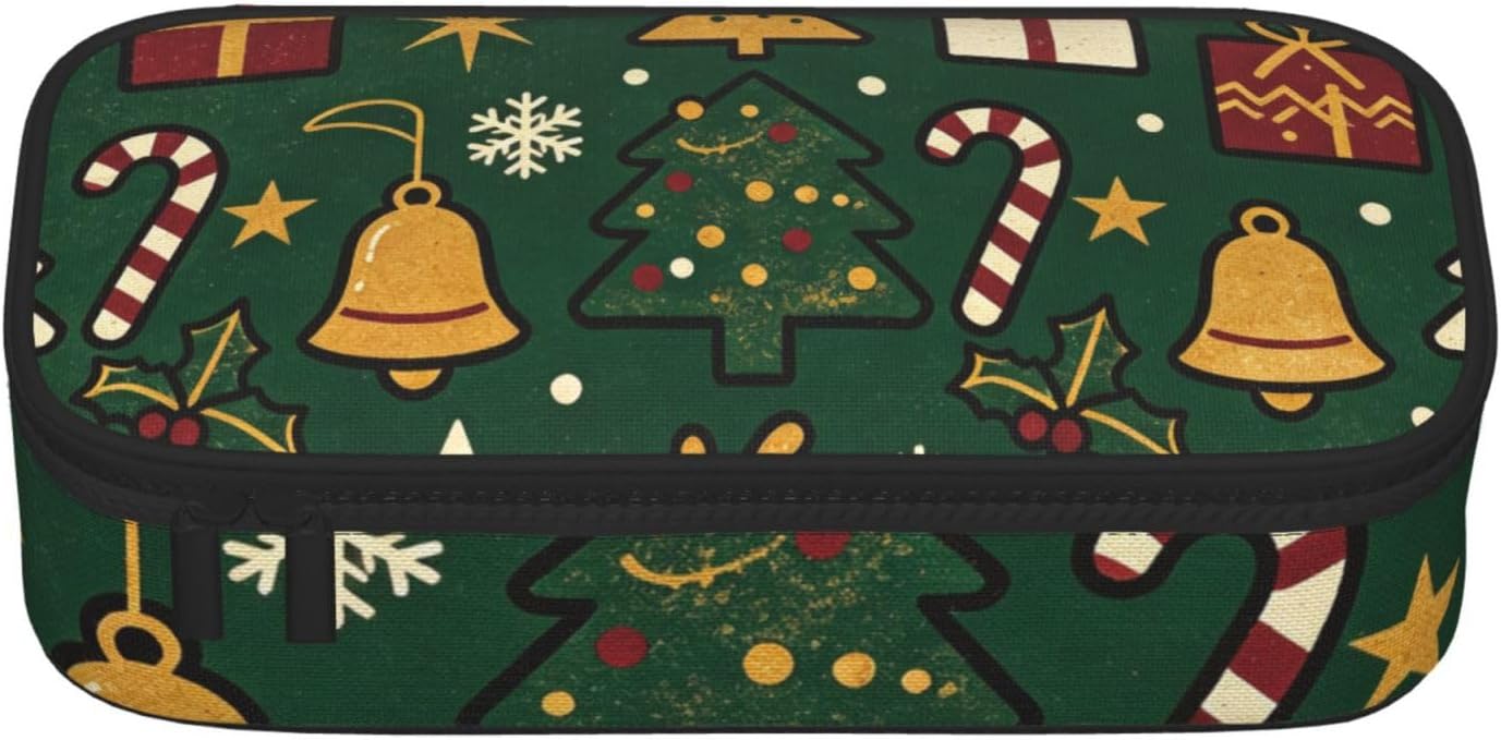 Christmas Holly Gift Full-print Multifunctional Pen Organizer Storage Pouch