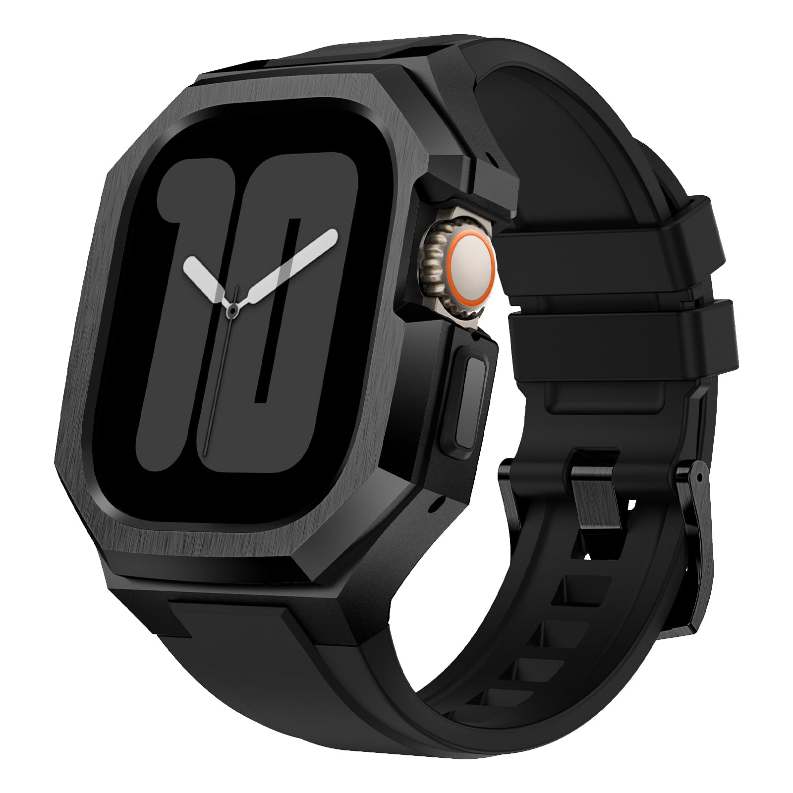 Luxury Metal Case with FKM Band for Apple Watch Ultra 4/3/2/1 49mm&amp;44~46mm