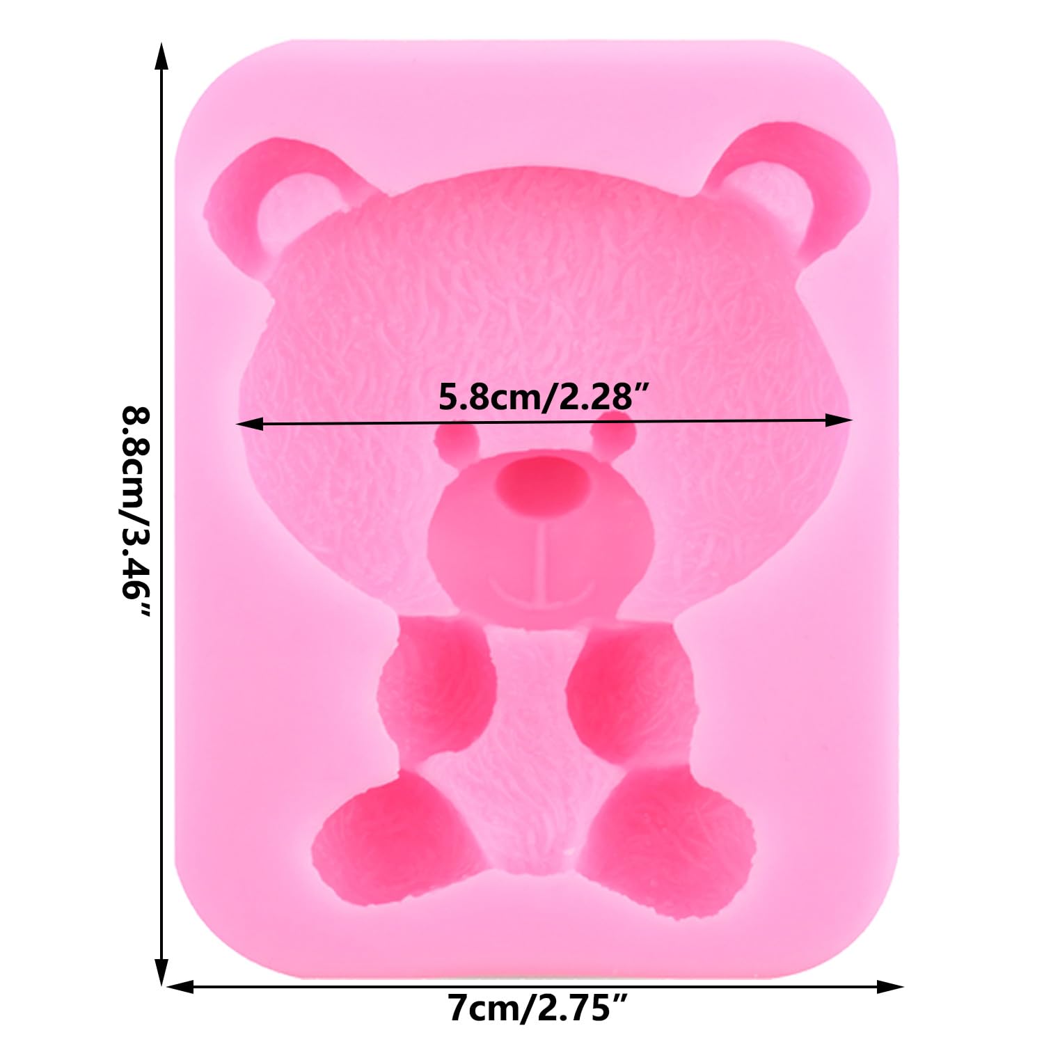 Moldes de silicona para fondant, con diseño de oso, caramelo, chocolate, para decoración de pasteles de azúcar, cupcakes, pasta de goma, arcilla polimérica