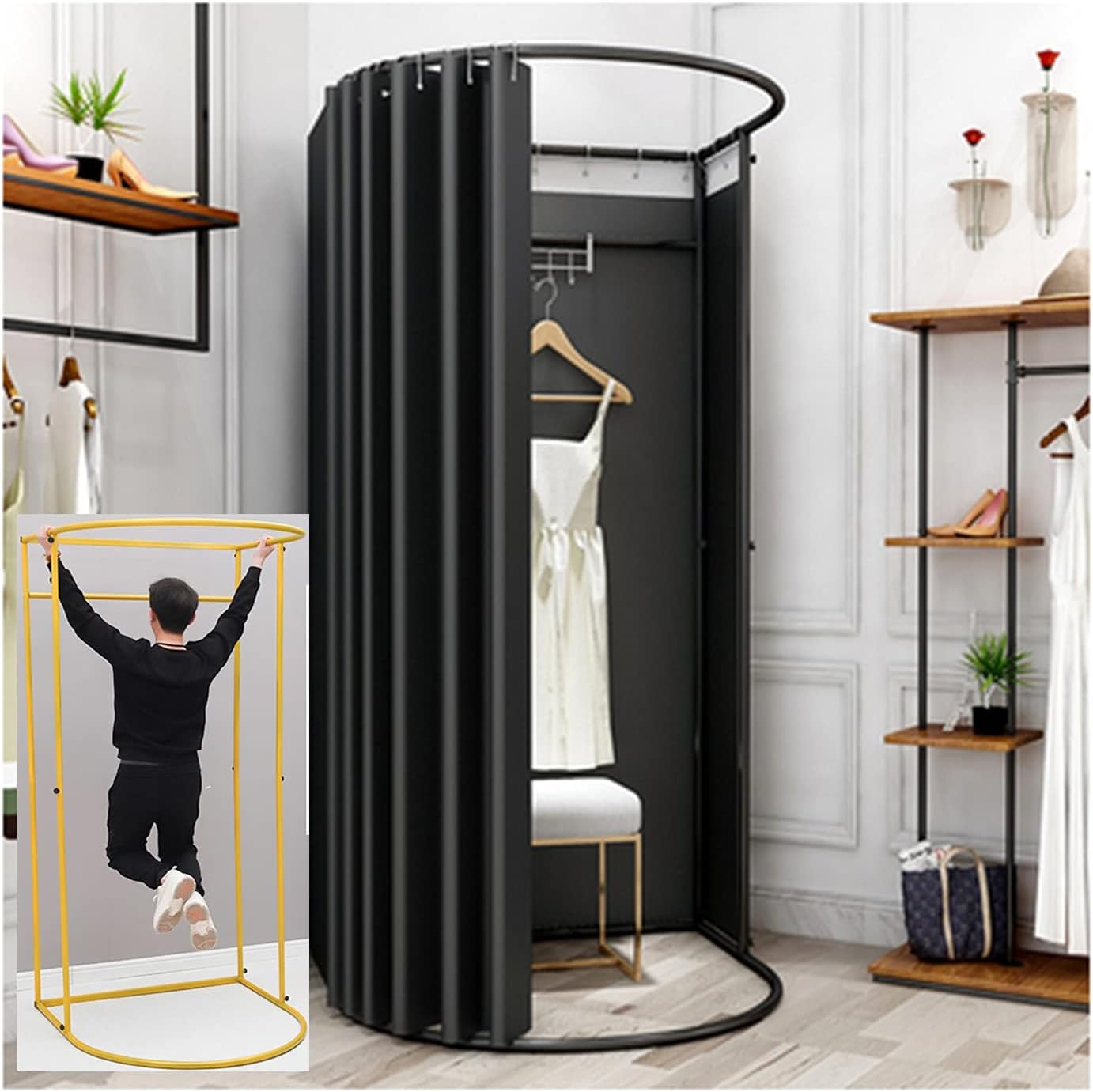 Portable Outdoor Changing Tent Indoor and Outdoor Photo Studio Changing Rooms Strong and Stable High Load-Bearing Suitable for Clothing Stores Shopping Centers Offices Etc. (B 95x100x200cm)