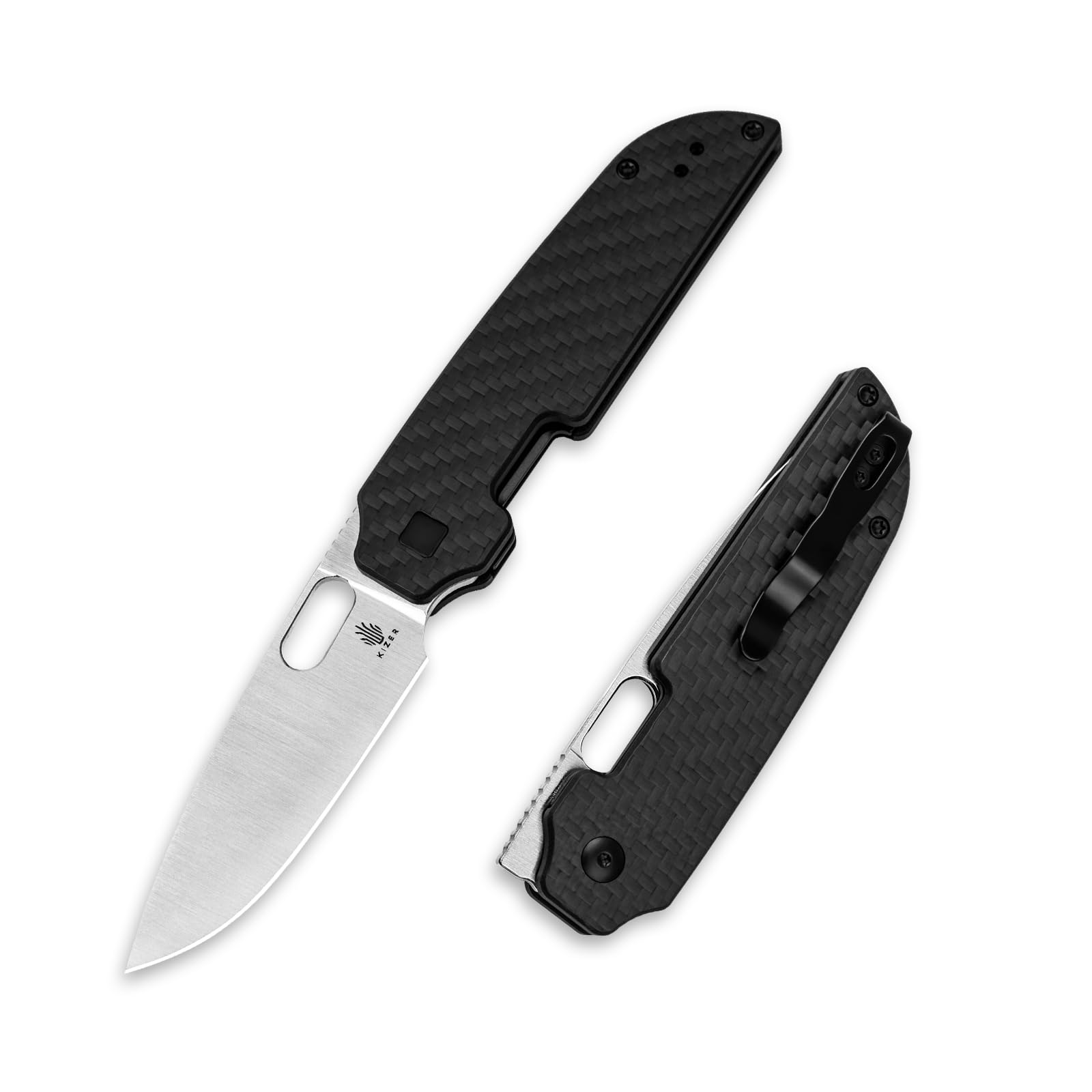 Varatas Pocket Knife, 3.24” Nitro V G10 Carbon Fiber Handle Folding Knife, EDC Knife for Men Women, Liner Lock Camping Folding Knife with Pocket Clip, Survival Hunting knives V3637A2