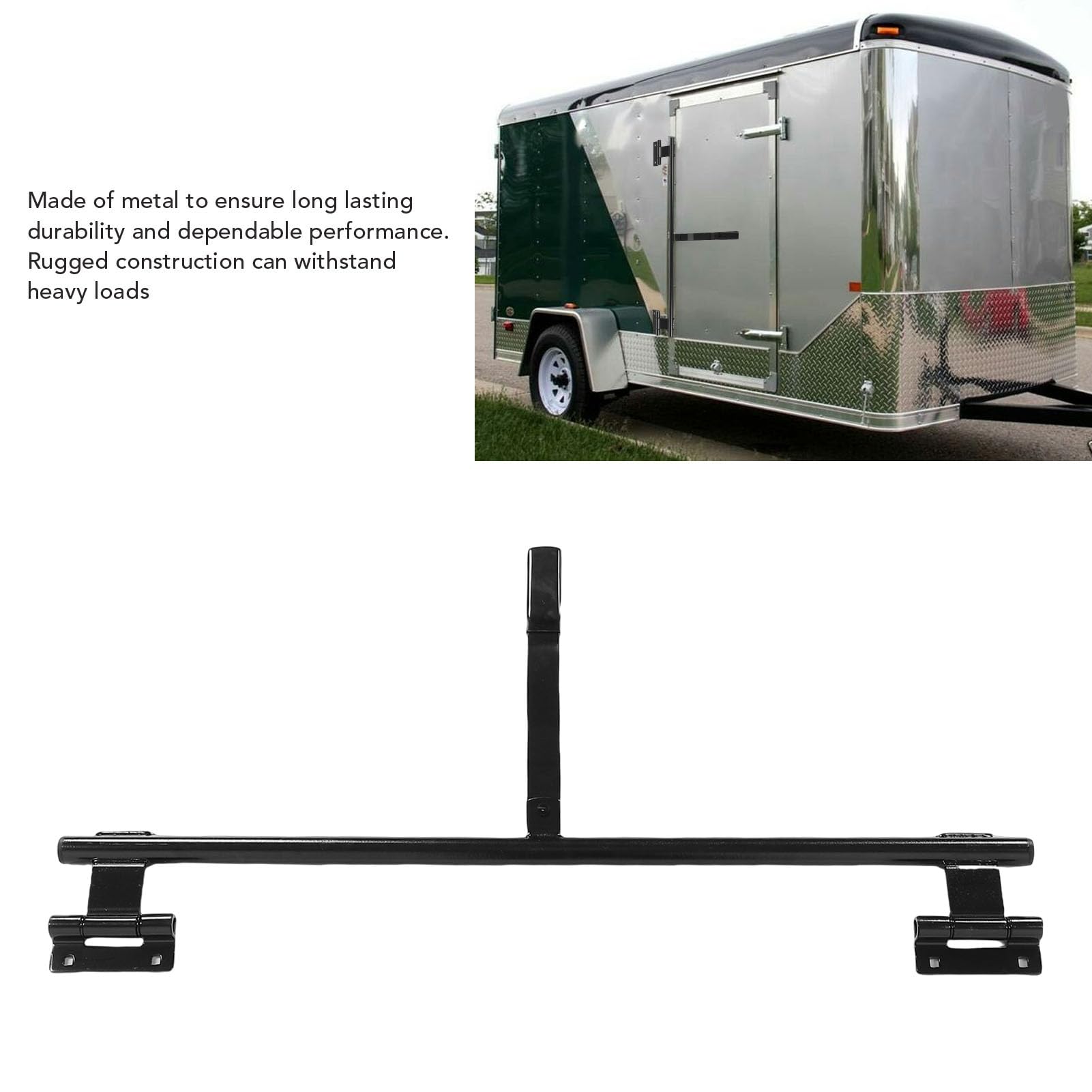 Akozon Kit de Bloqueo Barra Leva, Leva con Bisagras para Puerta Abatible Remolque Metal Resistente Acero 36 Pulgadas Transportador RV