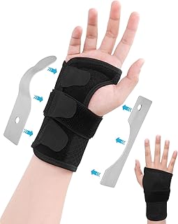 BLATOWN Wrist Brace for Carpal Tunnel Left Right Hand, Wrist Support Brace with 2 Stays for Women Men Work, Adjustable Hand Brace for Arthritis, Tendonitis, Sprains Pain and Support (Medium, Right)