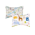 ALVABABY Toddler Pillowcases 2 Pack Organic Cotton Kids Pillow Cover Fit 13x 18 or 12x18 Envelope for Girl Boy Sleepy Travel