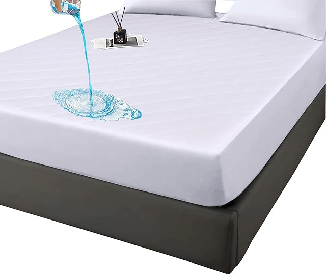 PLANETOID Quilted Waterproof Mattress Protector Super King with Extra Deep Fitted Sheet protects against Anti Allergy perfect Breathable Mattress bed sheet Protectors Super King (182 x 200 + 40cm)