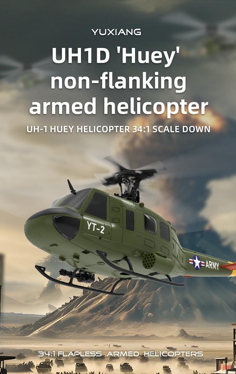 YU Xiang F07 UH-1 Huey RC Helicopter dimensions