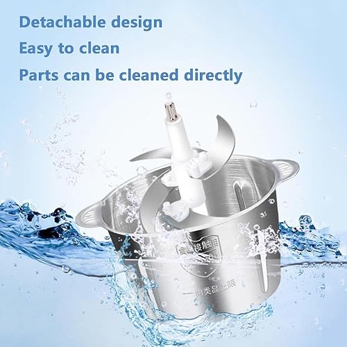 Miniatura 9 de Food Processor,Electric Food Chopper,Fast Shredding for Meat, Vegetables, Fruits and Nuts,Electric Food Chopper with 4 Large Sharp Blades for Meat,