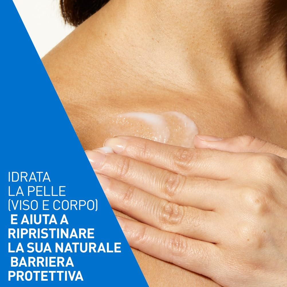 CeraVe Lozione Idratante Viso e Corpo, Per Pelli da Normali a Secche, Idratazione Profonda e Duratura, Con Acido Ialuronico e 3 Ceramidi e Routine Correlate