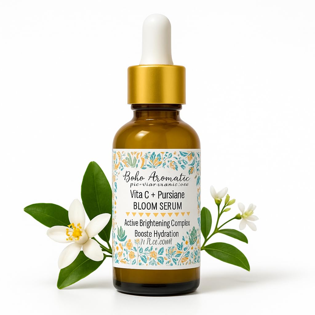 Vita C + Purslane BLOOM Serum – Brightening Vitamin C Face Serum with Purslane, Antioxidant & Hydrating Formula for Radiant Skin – Vegan & Cruelty-Free