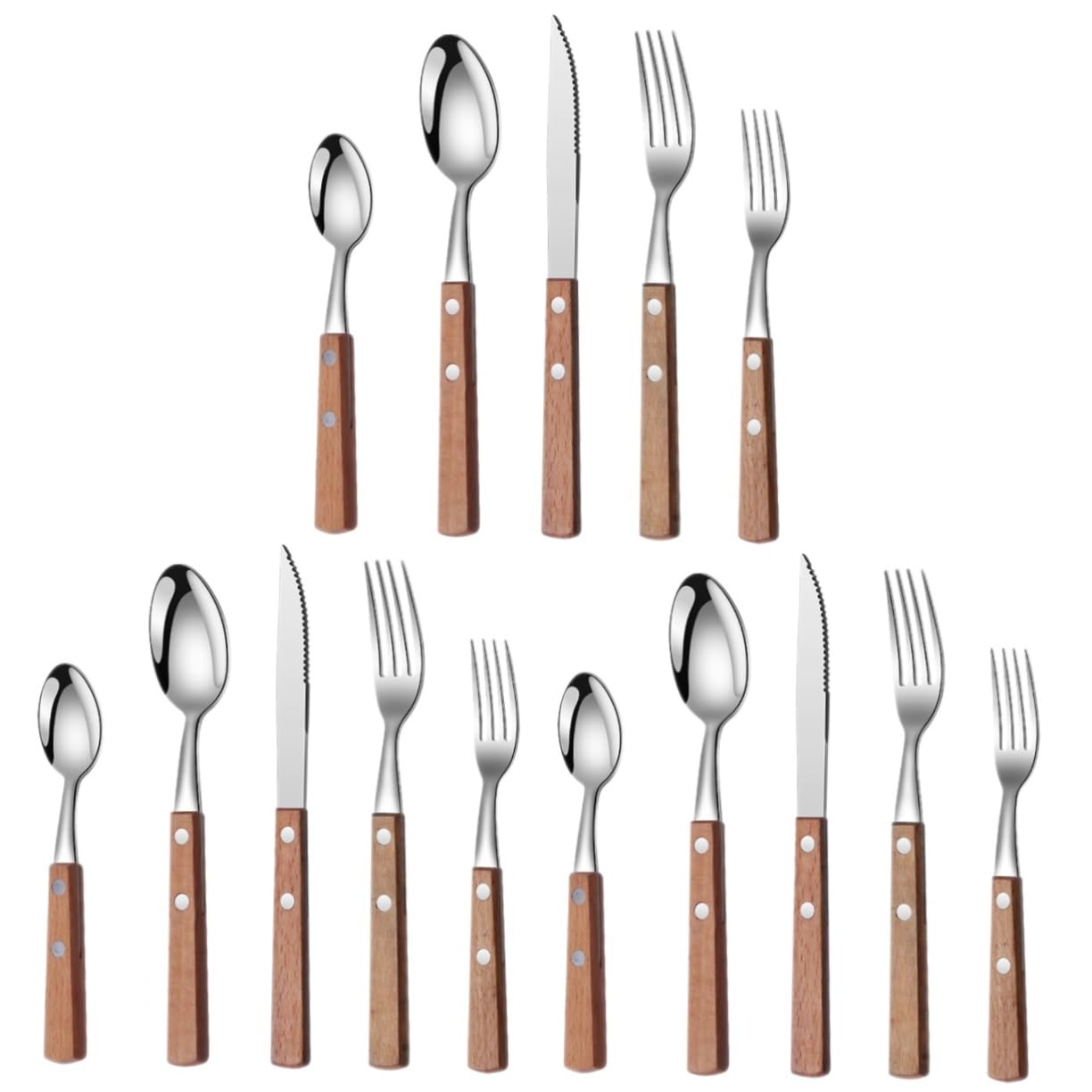 Couteau en bois massif et ensemble de cuillères à fourche Alipis pour dîn