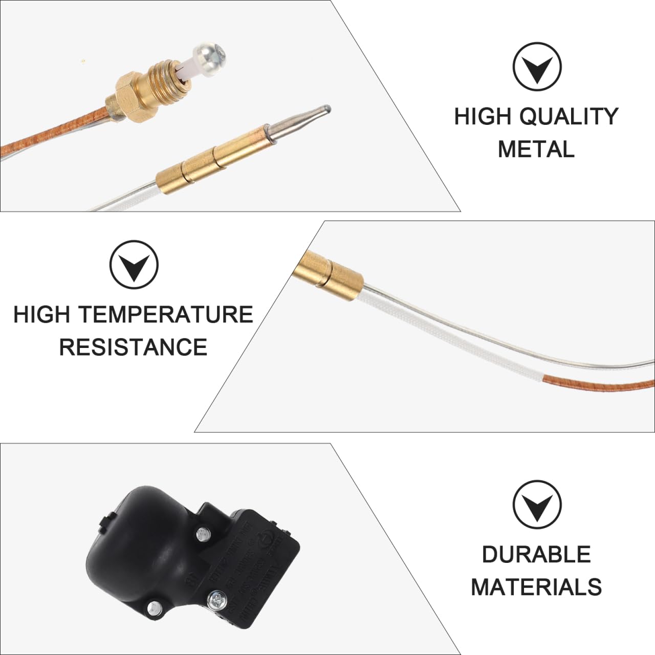 SOIMISS Kit de Remplacement Thermocouple et Sécurité Inclinaison pour Parasol Chauffant Extérieur Accessoire Réparation Gaz avec Compatible Valve
