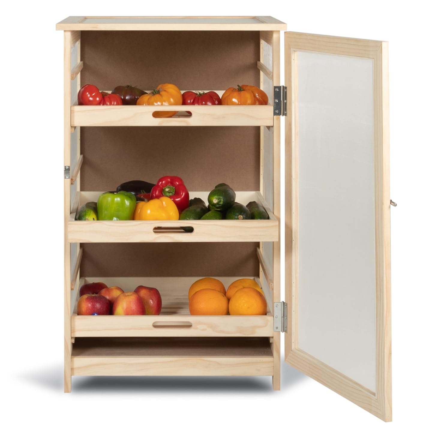 IDMarket - Légumier fruitier en bois VEGGE avec 3 tiroirs amovibles