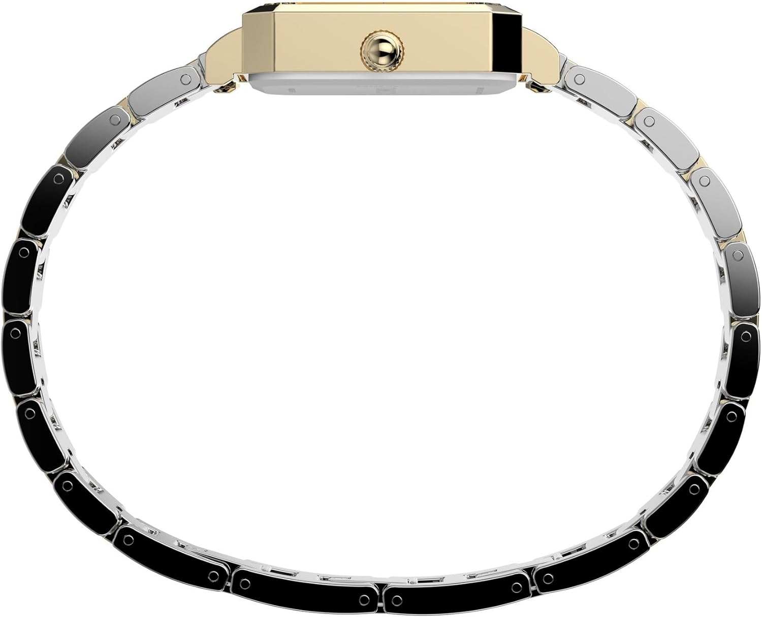 Timex Women's Dress 21mm Watch - Two-Tone Strap White Dial Two-Tone Case - Image 2