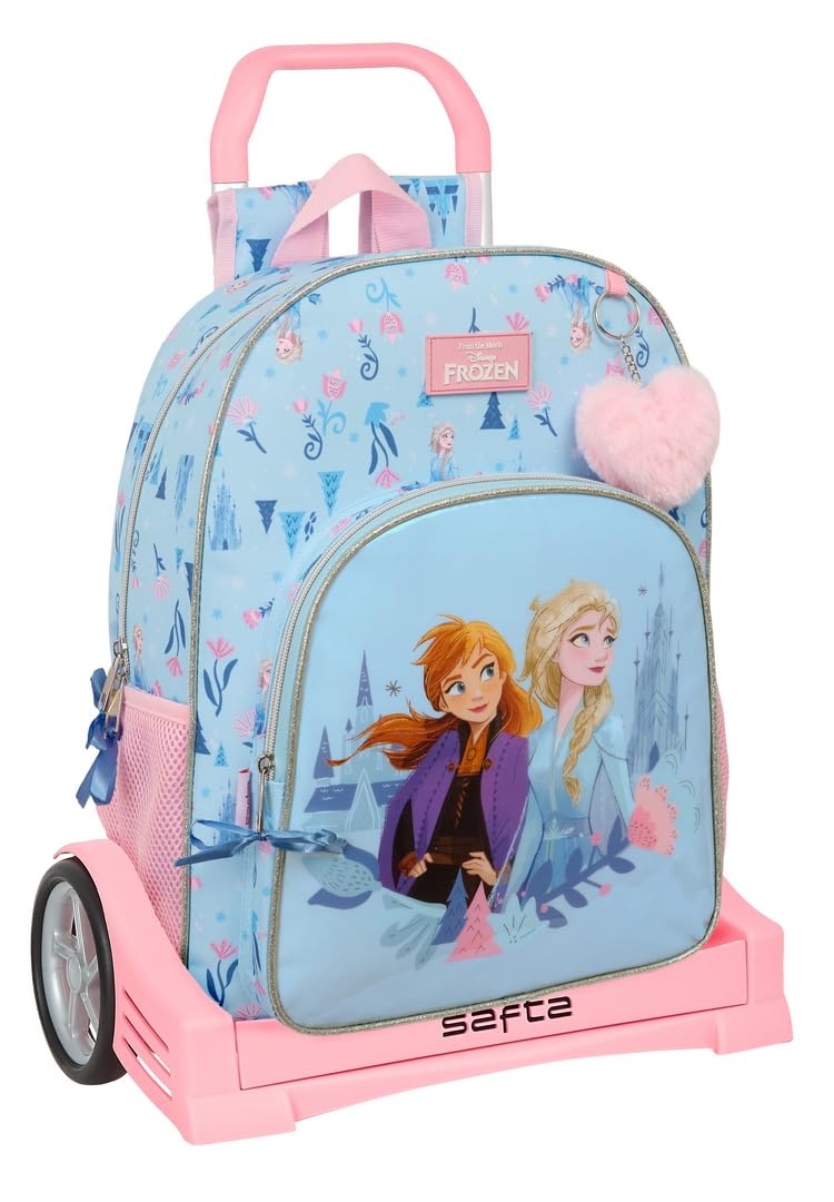 Safta FROZEN ICE MAGIC - Mochila Escolar 180, Espalda Ergonómica, con Carro Evolution, Ideal para Niños de Diferentes Edades, Cómoda y Versátil, Calidad y Resistencia, 33x14x42 cm