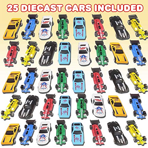 image for ArtCreativity 25 Pc-Diecast-Toy Car Set, Durable-Diecast-Mini Racers i