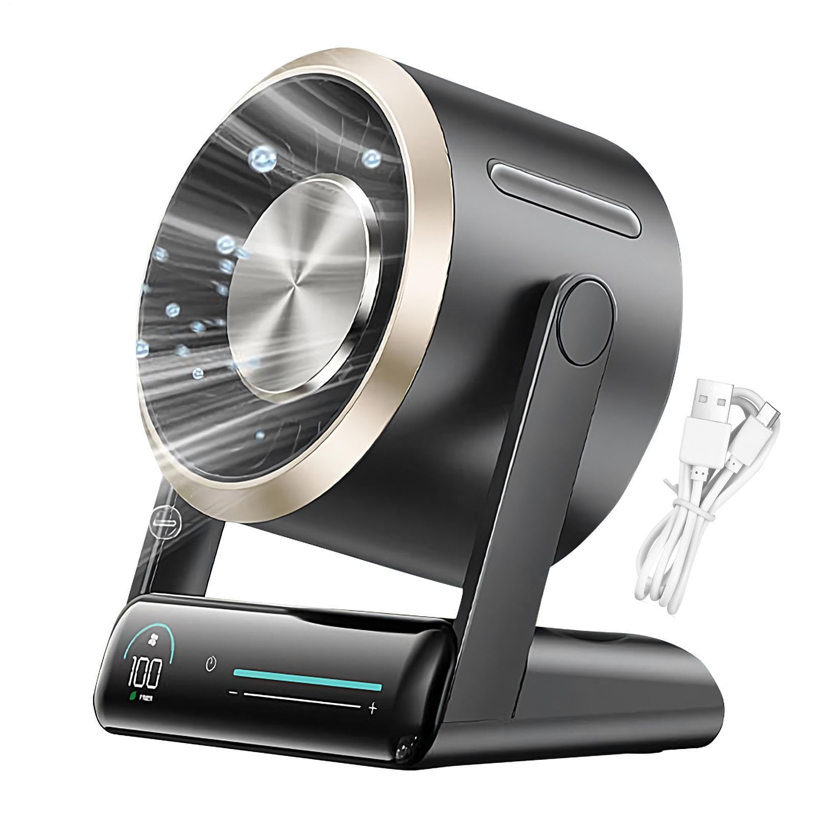 Ventilador de cama Pantalla Digital Portátil De 100 Velocidades | Ventilador Personal De Escritorio Pequeño Silencioso para Hogar, Cocina, Escuela, Dormitorio, Camping, Viajes, Verano, Playa