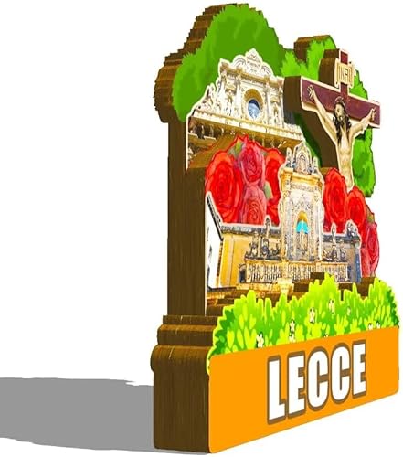 Miniatura 2 de Imán de Italia Lecce para nevera de madera 3D, monumentos de viaje, coleccionables, recuerdos, decoración hecha a mano -137