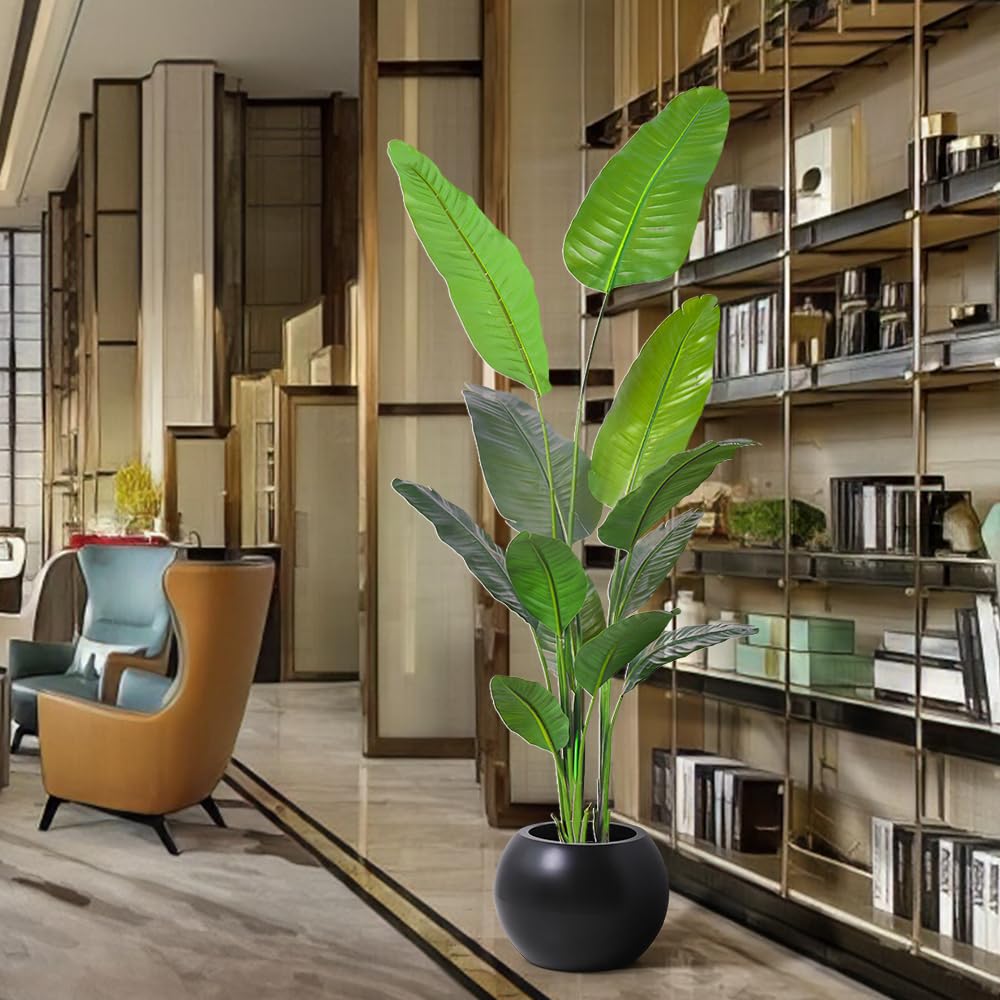 Palma Areca artificiale, pianta finta palma tropicale in vaso, per casa e ufficio, regalo di inaugurazione della casa (1,8 m, confezione da 1 pezzo)