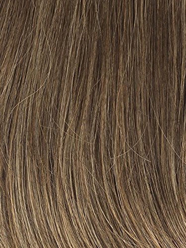 Simply Flawless Wig Color GL10-14 WALNUT - Gabor Wigs Petite Cap 11" Long Sleek Layered Templae Sheer Lace Front Monofilament Part Bundle with Comb, MaxWigs Hairloss Booklet
