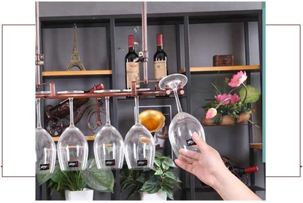 Wine Rack Wine Rack Home Red Holder Restaurant Bar Wine Glass Rack/Ceiling Mounted Hanging Wine Bottle Holder Metal Iron Wine Glass Holder High Cup Holder/Adjustable Heig,55 * 20cm-
