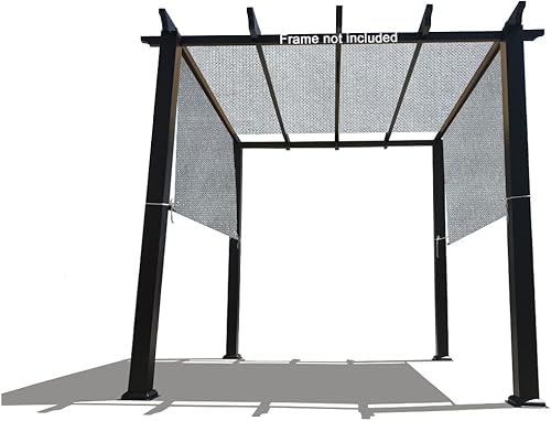 Alion Home Toldo permeable de polietileno de alta densidad personalizado de repuesto con bolsillos para barra para pérgola (12 x 8 pies, gris)