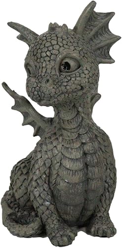 Ebros Gift Fantástica figura de dragón de jardín de 5.25 pulgadas de alto, lindo bebé Drake con acabado de resina de imitación de Calabozos y