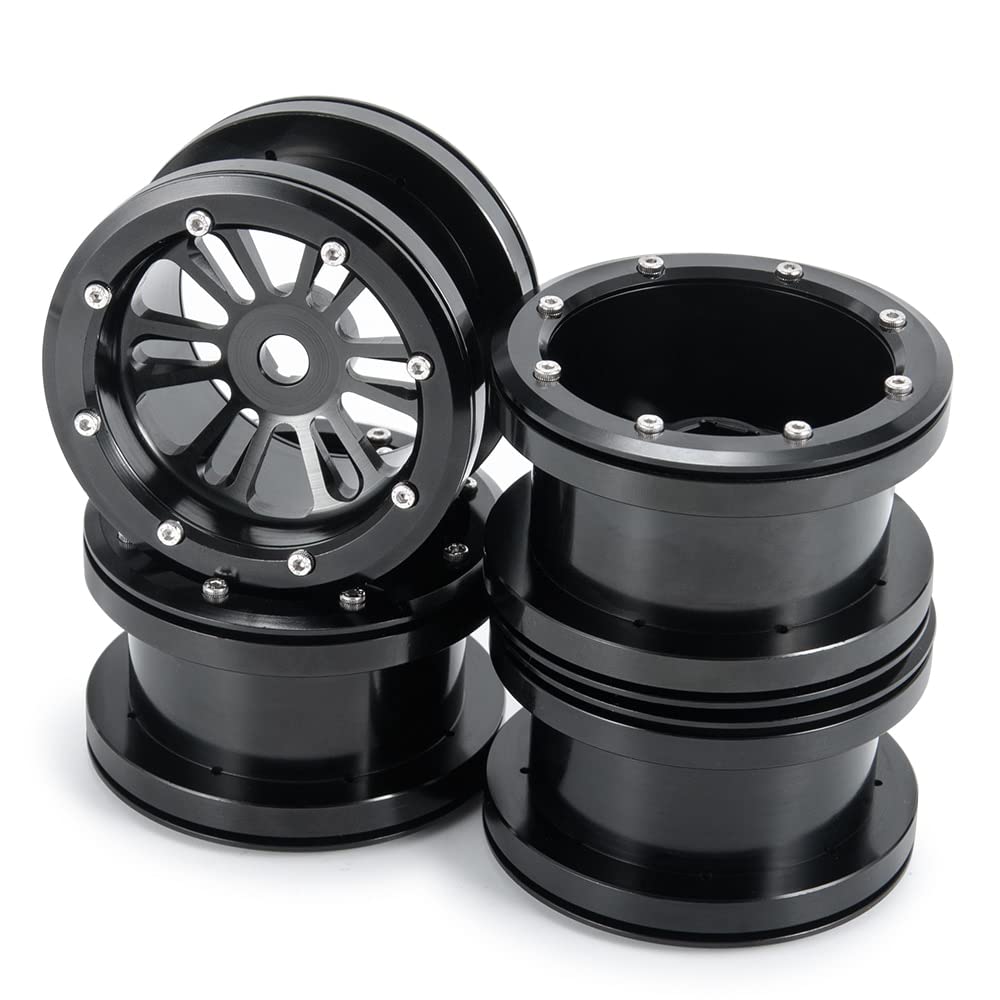 Mozzo Ruota In Lega Di Alluminio Da 2,2 Pollici 4 Pezzi Per Trx4 Scx10 90046 D90 Trx6 Rc Crawler Car Argento 95051522