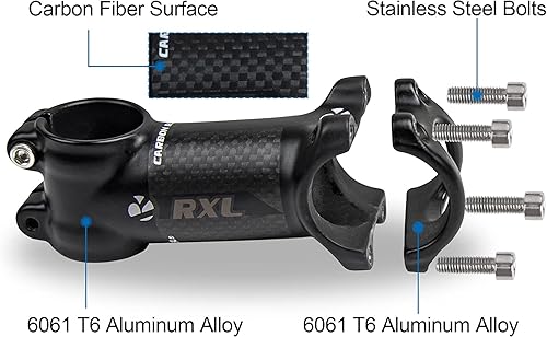 Miniatura 8 de RXL SL MTB Bike Stem 1-14 "Fibra de carbono+aleación de aluminio bicicleta de carretera de carbono manillar vástago 6 grados bicicleta de montaña