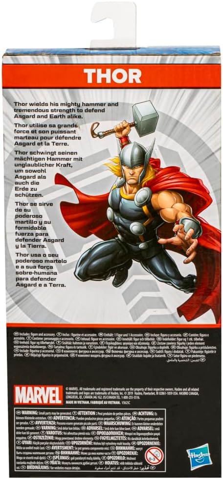 Marvel, Action Figure, Thor, Cinza, Mighty Hero Series - Brinquedo de Herói com 24 cm, Articulado - A partir de 4 Anos Marvel, Action Figure, Thor, Cinza, Mighty Hero Series - Brinquedo de Herói com 24 cm, Articulado - A partir de 4 Anos