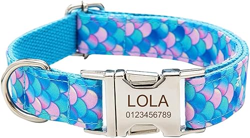 Collar de perro personalizado, grabado personalizado con nombre de mascota, número de teléfono, etiqueta de identificación para razas pequeñas,