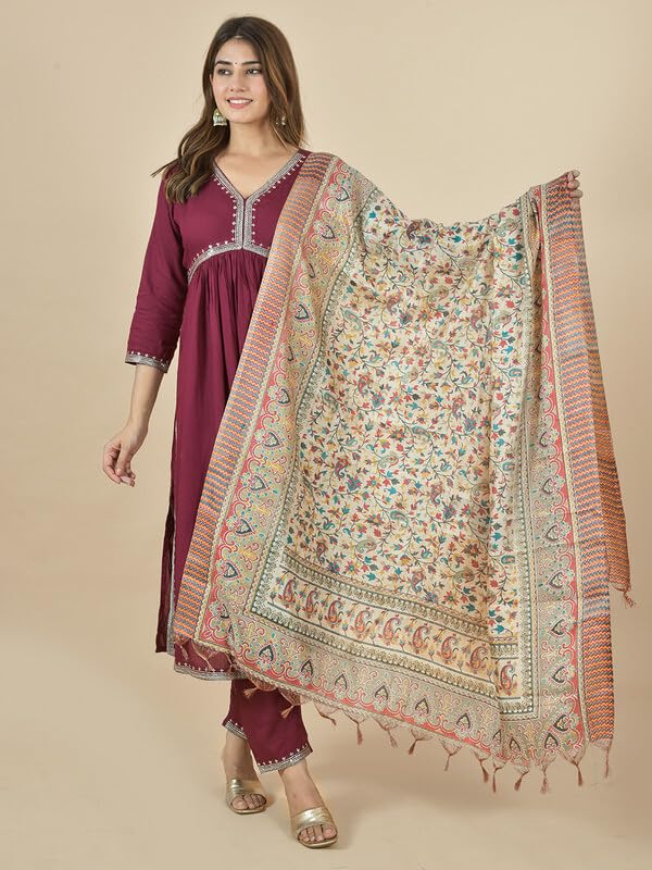 Nakoda Creation Silk Blend Printed Women Dupatta (Khadi Silk Dupatta 104) - BZ8239-image-28