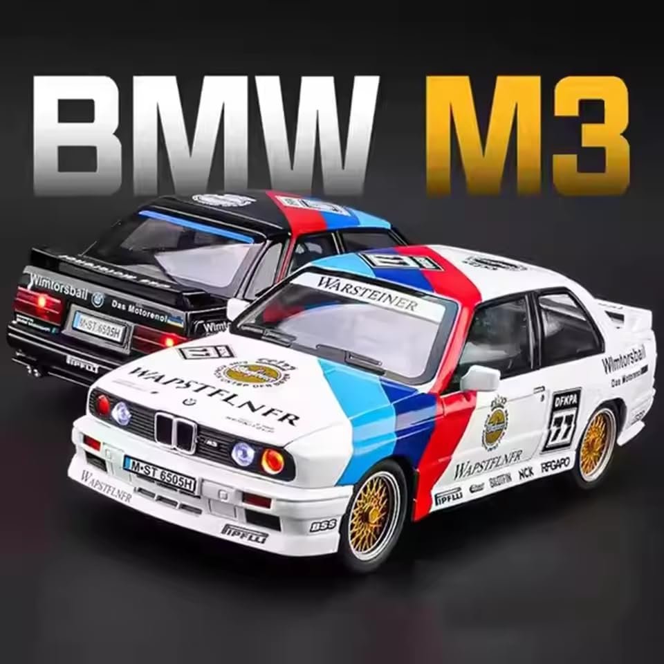 Image of B-M-W M3 Tracking Version Alloy 1:24 Scale Model Racing Metal Car Die-cast Car Scale Model Pull-Back Toy car with Light & Sound Best Gifts Toys Kids【Colors as Per Stock】