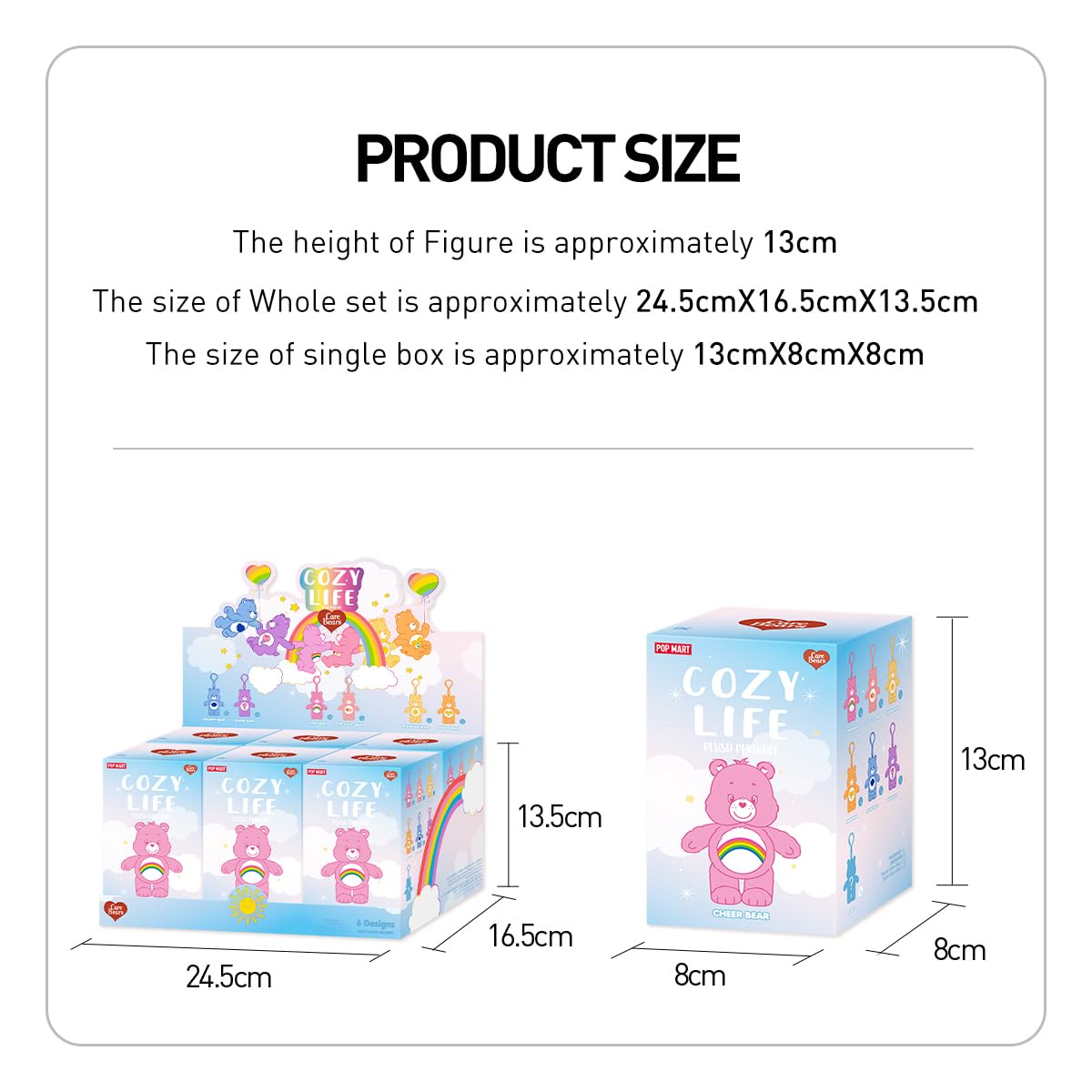 POP MART Care Bears Cozy Life Series-Quicksand Pluche Hanger