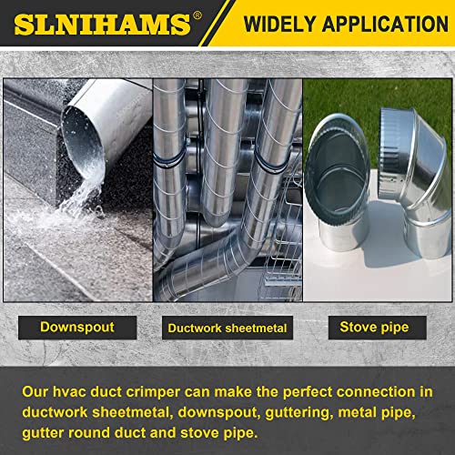 SLNIHAMS 5Blade Hand Crimper Sheet Metal Tools, Hvac Tool for 2428