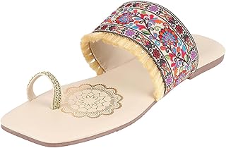 Mochi Women Synthetic Leather Ethnic Chappal