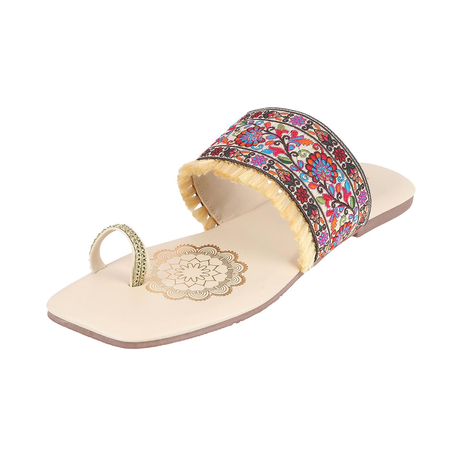 Mochi Women Beige Synthetic Leather Ethnic Chappal UK/6 EU/39 (32-579) (B0CQHFVL21) Amazon Price History, Amazon Price Tracker
