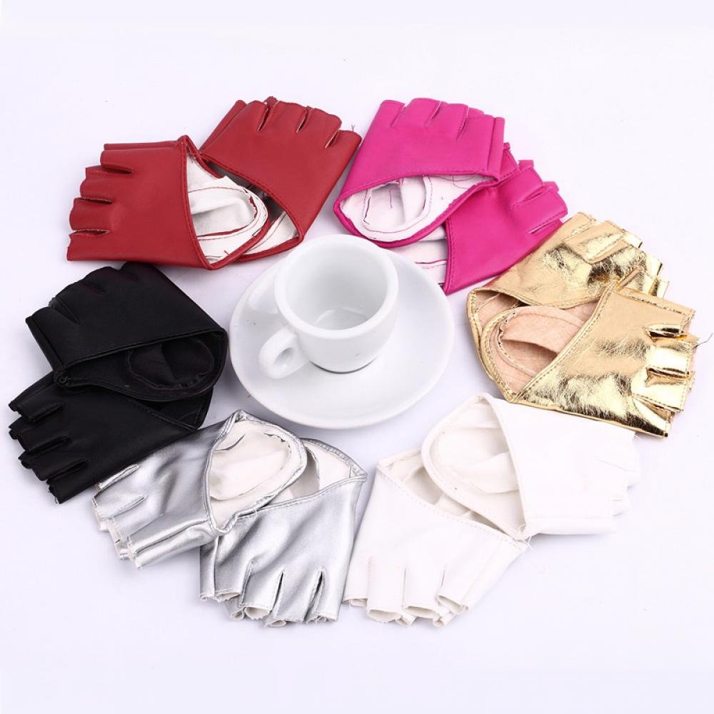 Guantes de Invierno 1 par de Guantes de Cuero de PU sin Dedos de Medio Dedo a la Moda para Mujeres y Hombres