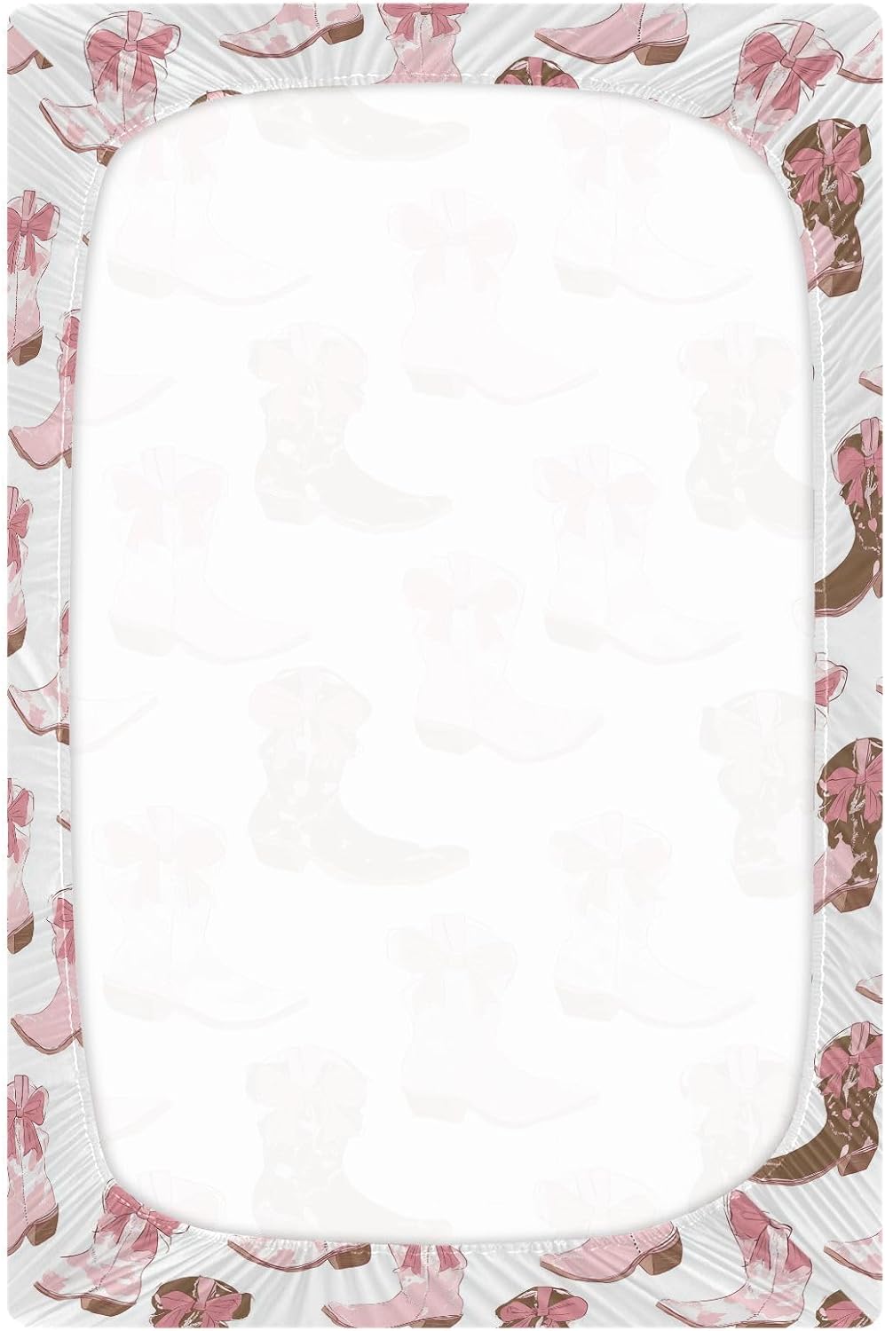 Pfrewn ベビーベッドシーツ 男の子 女の子 カウガール ブーツ ピンク フィット ベビーベッドシート 標準ベビーベッドマットレ