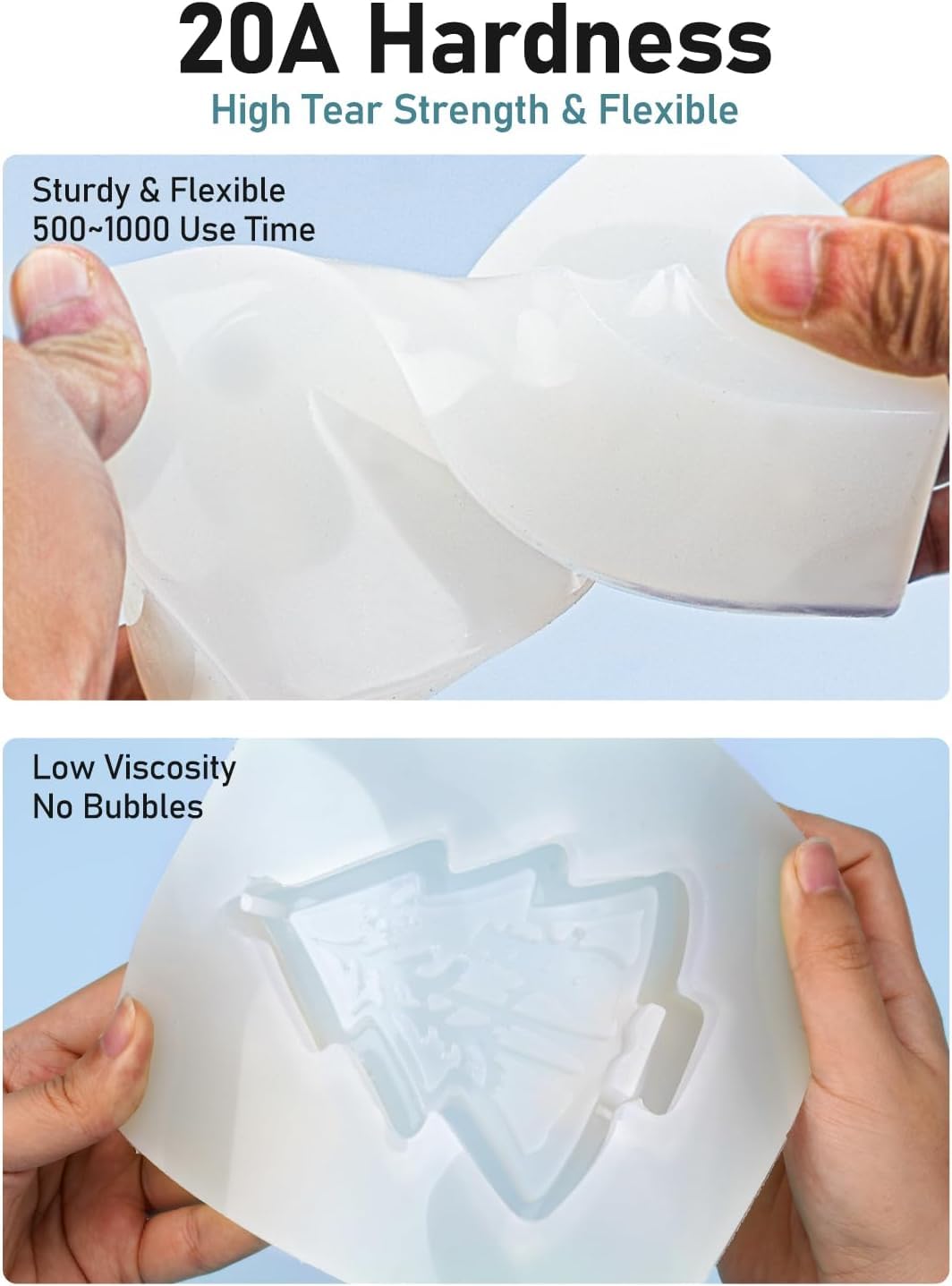 Nicpro 74oz/2188mL goma de silicona, Kit de fabricación de moldes de silicona relación de mezcla 1:1 para fundición de resinas 3D, bricolaje con carcasa de molde, tazas de mezcla
