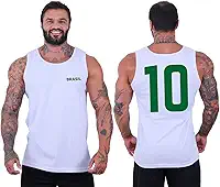 Regata Clássica Tradicional Masculina MXD Conceito Brasil Número 10 Bandeira Torcedor