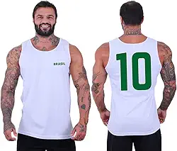 Regata Clássica Tradicional Masculina MXD Conceito Brasil Número 10 Bandeira Torcedor