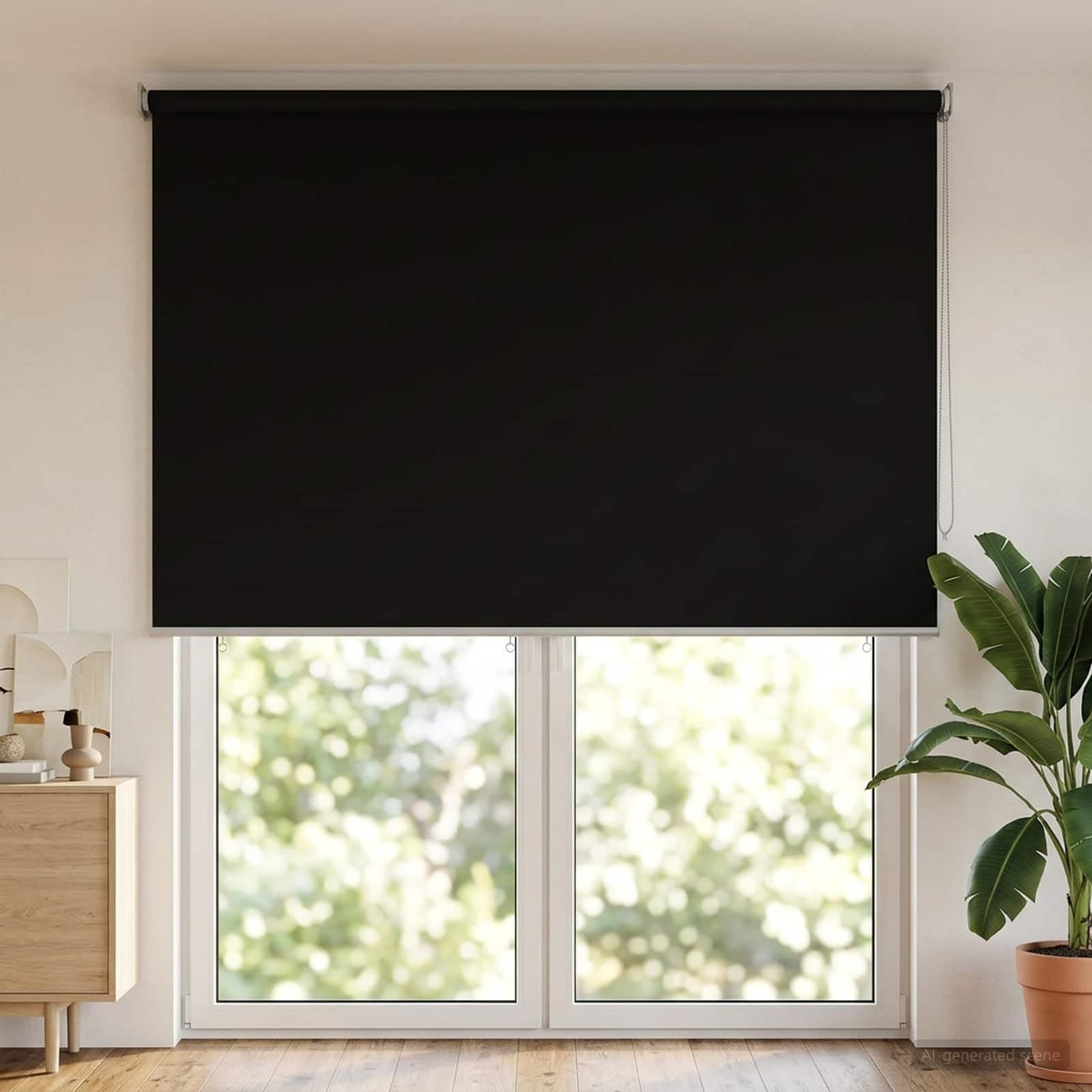 Tenda avvolgibile in poliestere nero con protezione UV | Montaggio a parete o soffitto, controllo termico, privacy, per soggiorno o serra