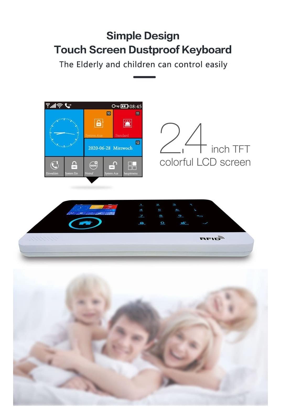 Sistema di Allarme di Sicurezza Domestica, YS PG-103 di Allarme Wireless 4G gsm Tuya App for Sicurezza Domestica Sensore PIR Porta Smart Home Kit(Set-K)