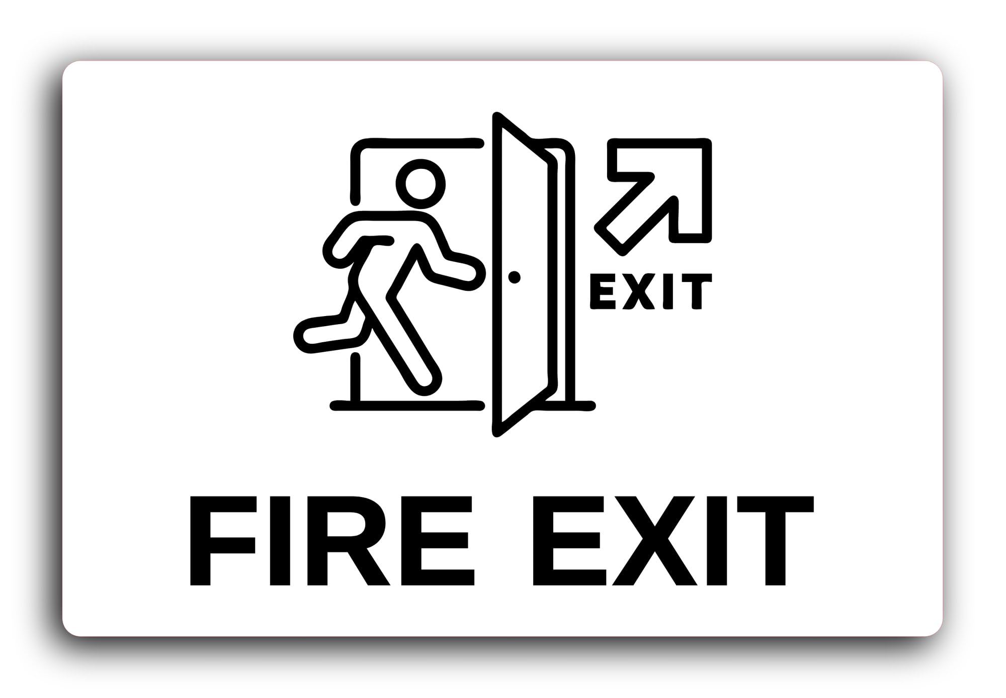 Fire Exit Sign – 29.0x19.0cm Brushed Aluminium