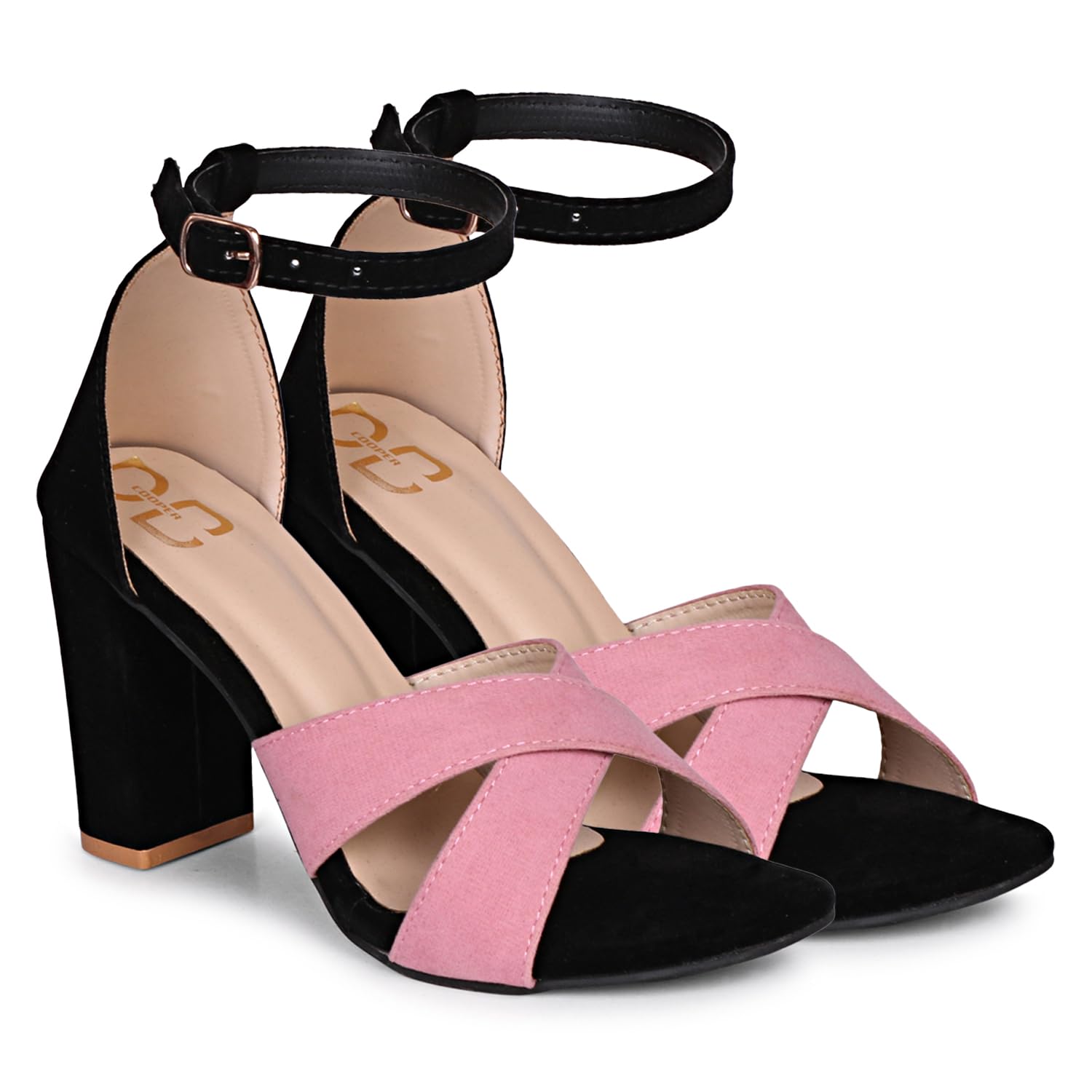 D.B Cooper Girls Chunky Block Heel Sandals, Ankle Straps, Chunky Straps, Pink (Pink, 4) (B0D9W7JC63) Amazon Price History, Amazon Price Tracker