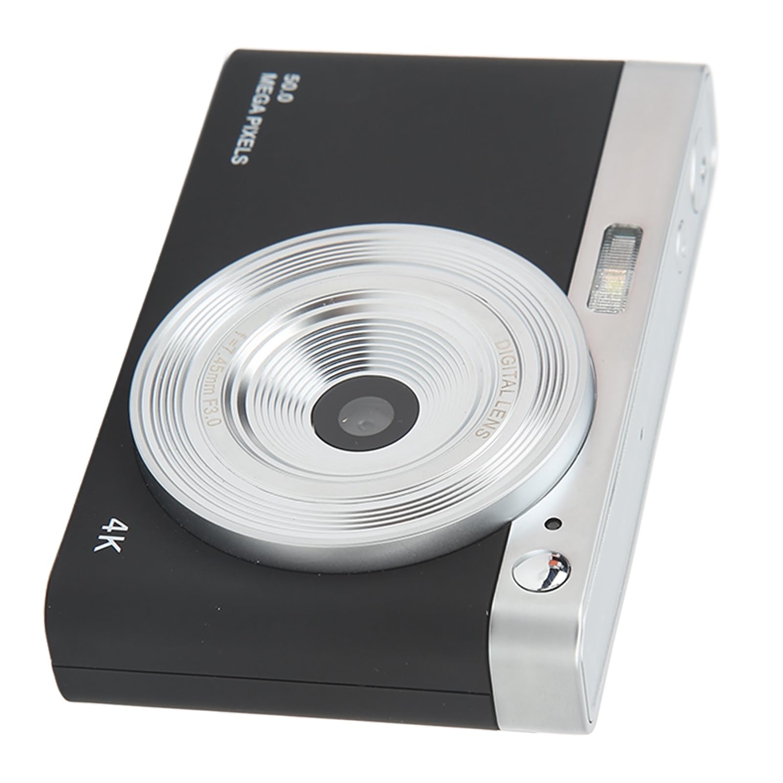 Aparat cyfrowy 4K, 16-krotny zoom 50MP AF Autofokus Vlogging Camera, 2,88-calowy aparat bezlusterkowy IPS HD z baterią, przenośna mini kamera LED Fill Light do fotografowania makro,(Czarny)