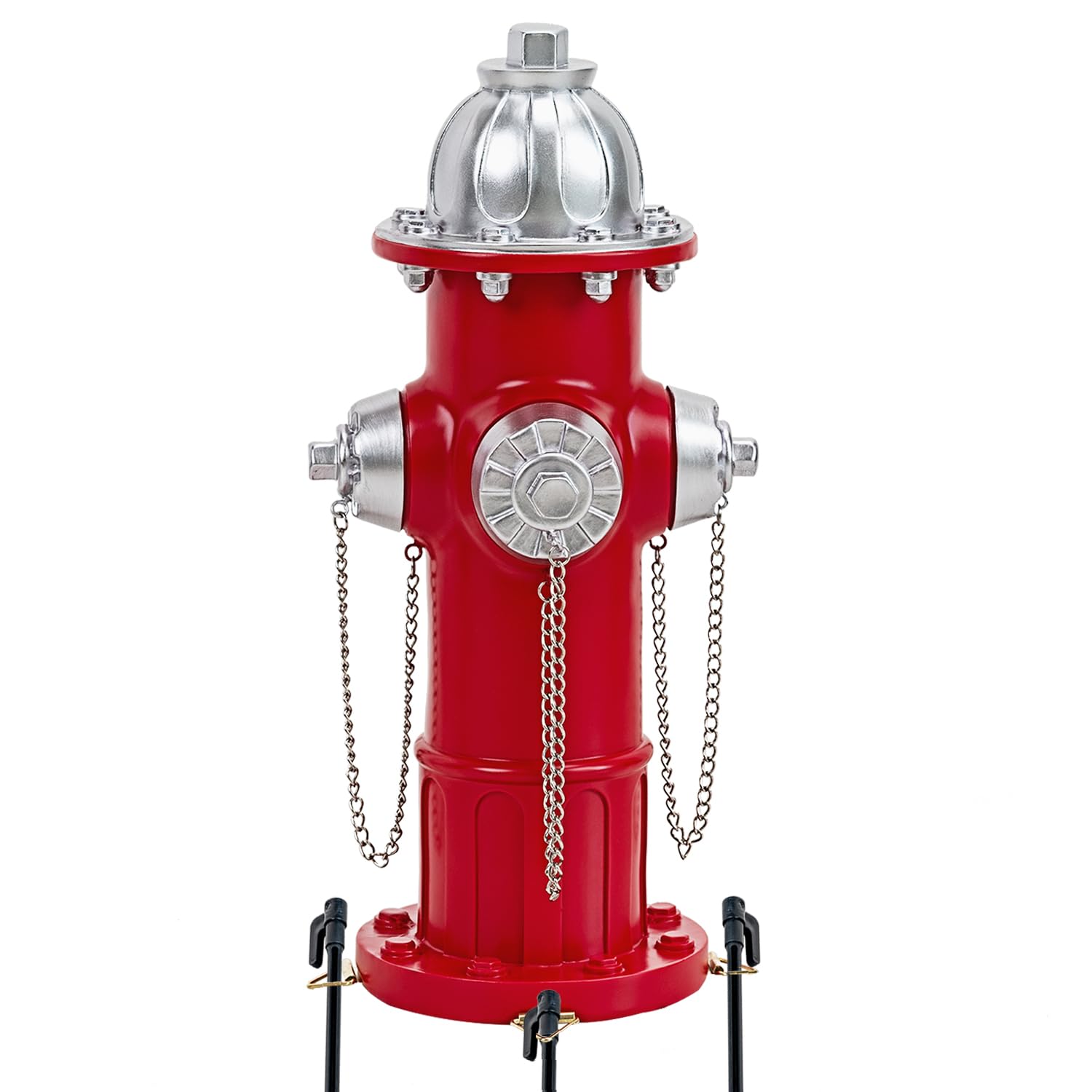 Prefdo Dog Fire Hydrant Pee Post, Dog Pee Post Training Statue, Resin Fire Hydrant Statue for Dogs to Peed on, Backyard Lawn Decor, Firefighter Gifts for Men (17.5 inch)