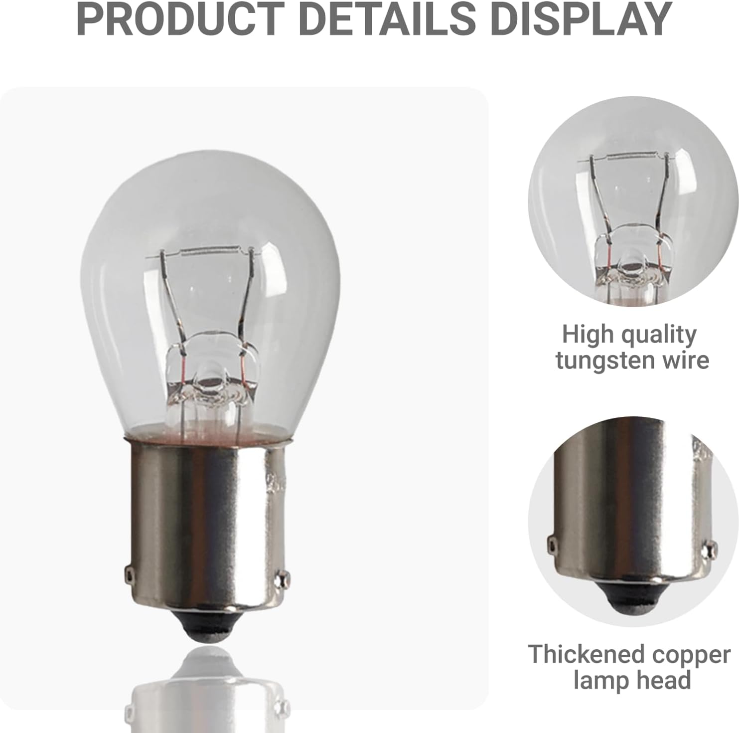 10 PCS Car PY21W S25 12V21W BAU15S Light Bulb, Brake Light Bulb Turn Signal Light Bulb Replacement, Miniature Bulb Mini Bulb Taillight, Replacement for Cars,Trucks,SUVs and Motorcycles (White) 10 PCS White